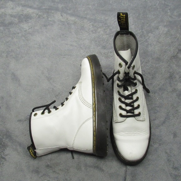 Dr Martens Zavala Boots‎ Unisex 6M 7W White Leather Lace Combat Chukka Chunky